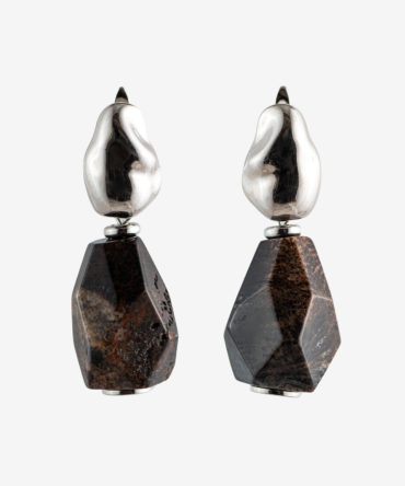 Серьги Капли с кораллом петоски